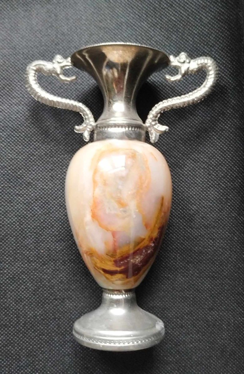 VintageSoviet's tweet photo. #Incense #holder #vase #amphora shaped #Vintage #Onyx and #Metal #Decorative #Amphorae Vase 

https://t.co/5p35BPZEq4 https://t.co/Q22H25JHAE