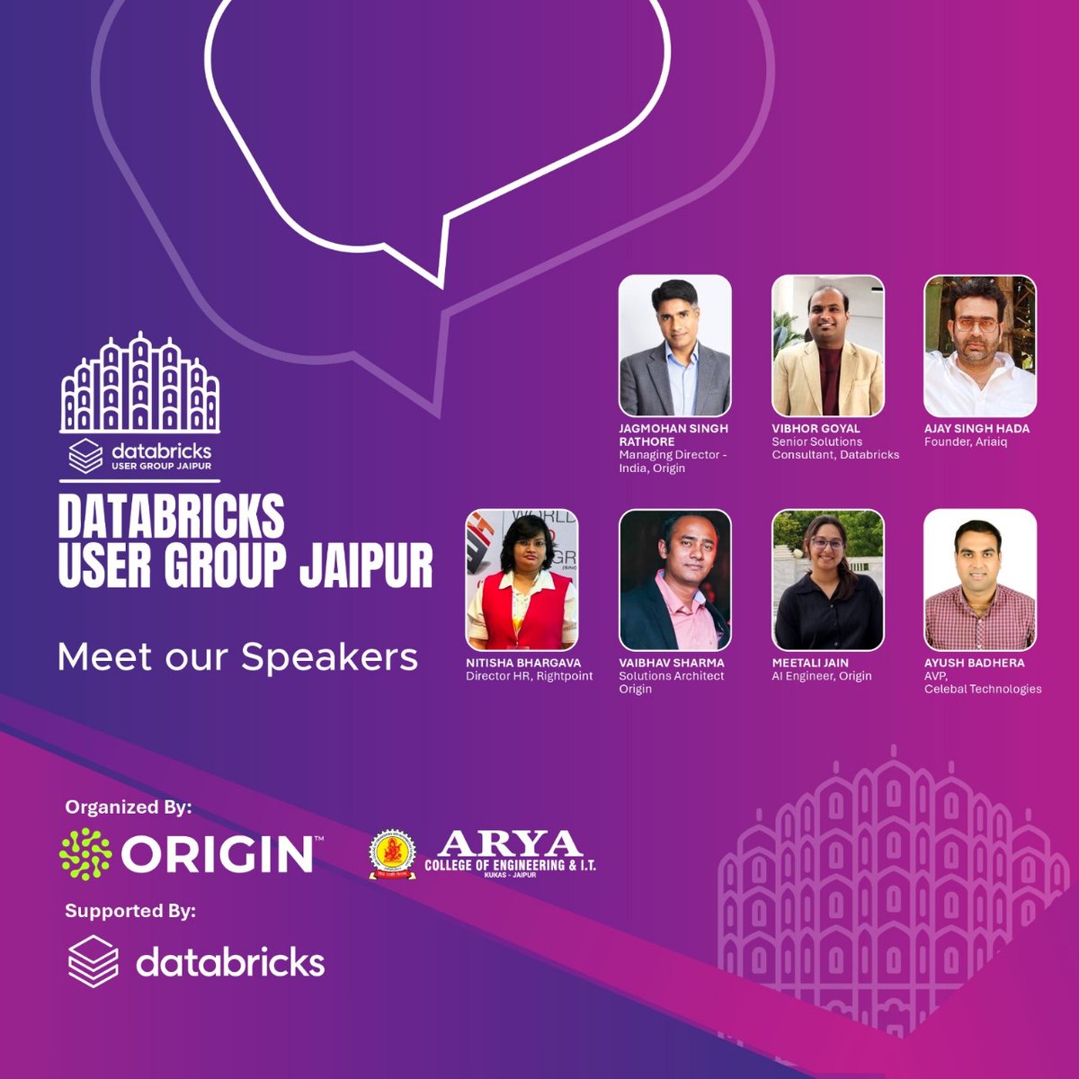 aditykumar0431's tweet photo. ✨ Databricks User Group Jaipur Meetup ✨
Your gateway to the world of Data &amp; AI is here!

#friendsOfDatabricks #DatabricksJaipur
#DatabricksUserGroupJaipur https://t.co/0SuGtkx3nr