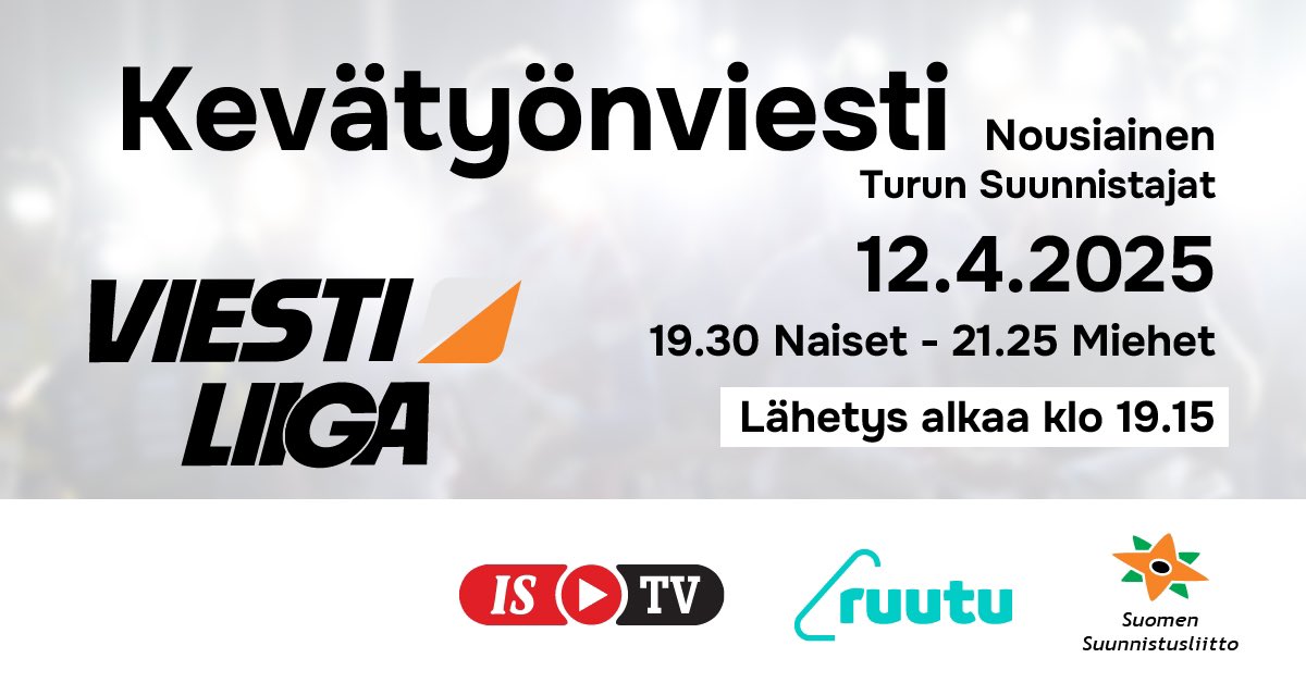 Olemme mukana suunnistushommissa myös tänä kesänä!

Kausi alkaa tänään illalla Kevätyön viestillä Nousiasista. Tulkaahan linjoille seuraamaan uutta kautta!

KEVÄTYÖN VIESTI 2025
🗓️ la 12.4.
🕑 klo 19.15
📍 Nousiainen

📺 is.fi/suunnistus

#suunnistus #viestiliiga