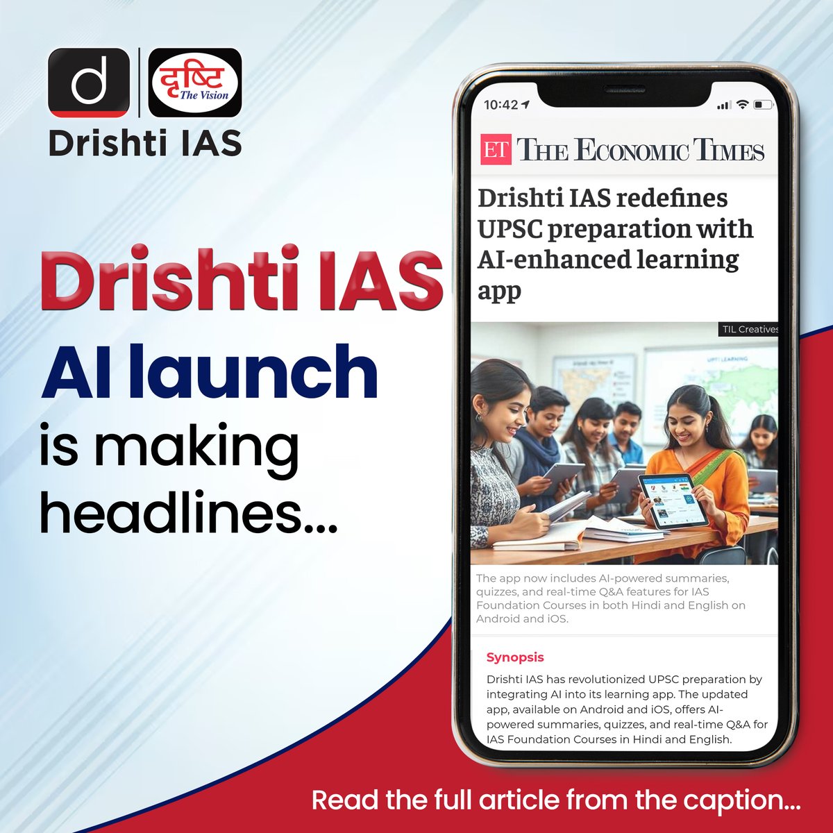drishtiiaseng's tweet photo. #DrishtiIAS redefines UPSC preparation with the integration of AI in its learning app

Here is the link- https://t.co/mN2T4mPGs3

#DrishtiLearningApp #DrishtiAI #Preparation #UPSC #Learning #AI #ArtificialIntelligence #RedefiningLearning #DrishtiGroup #DrishtiIASEnglish https://t.co/0PK7h838IS