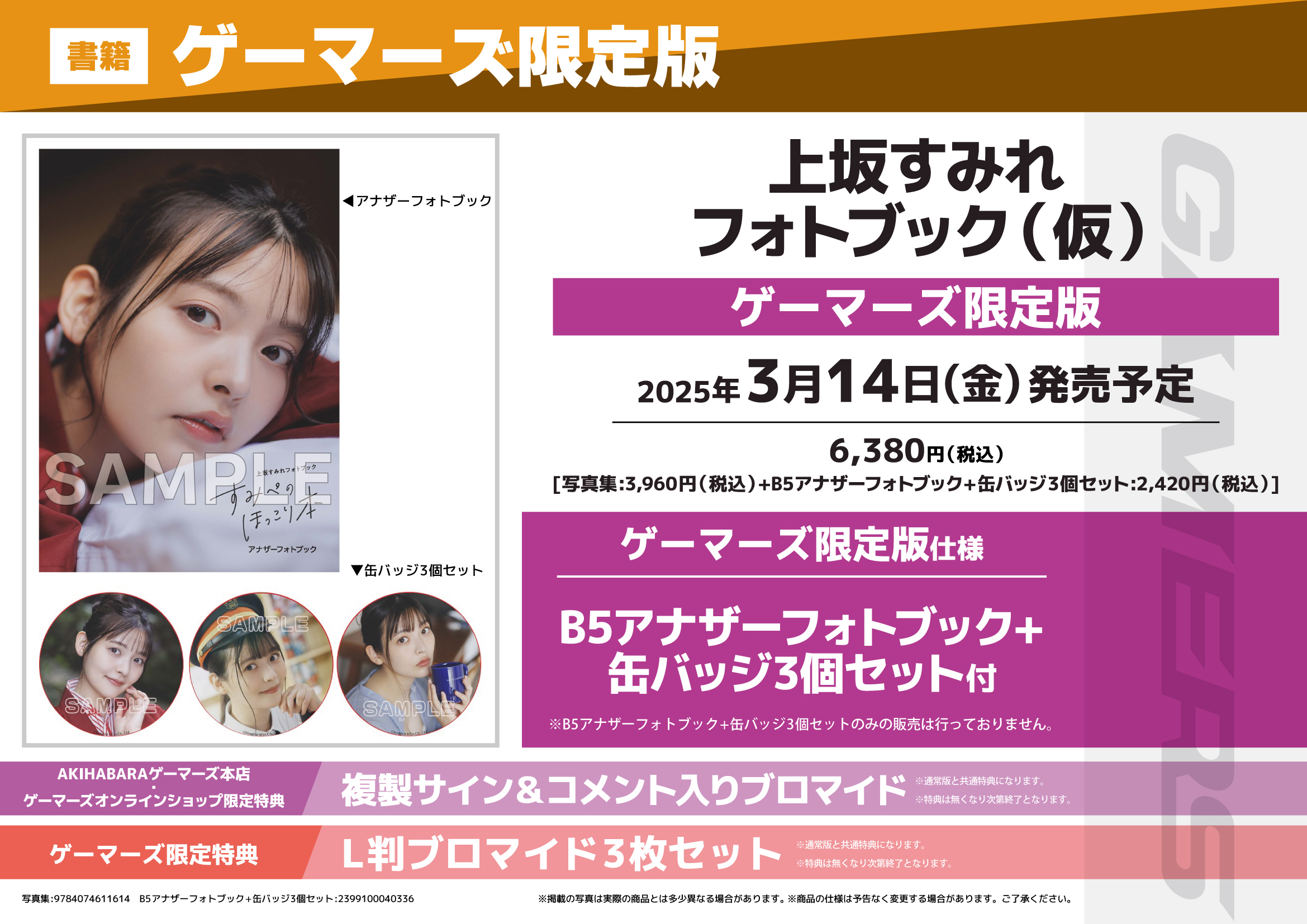 上坂すみれ フォトブック すみぺのほっこり本 ゲーマーズ限定版特典