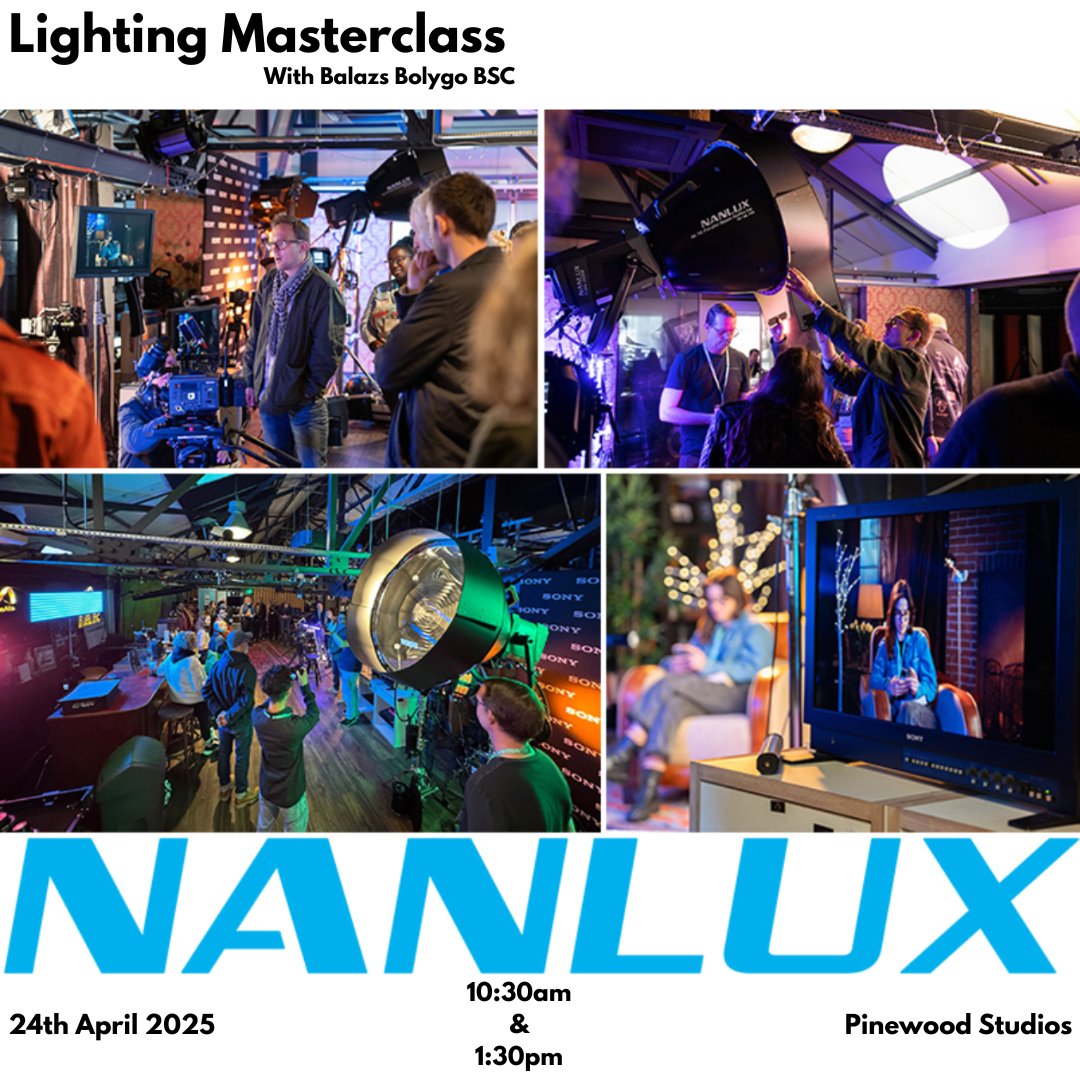 Cinematographer Balazs Bolygo BSC HSC along with Alister Chapman, Sony Ambassador will lead two half day lighting workshops sponsored by Nanlulx at Sony Pinewood.

To book your place: l8r.it/qXMx

#nanlux #gtc_tv #tvlighting #cameradept #dop #cameracrew