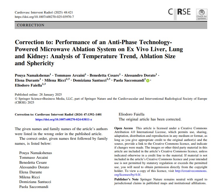 CVIR_Journal's tweet photo. Read now in CVIR ๐
Correction to: Performance of an Anti-Phase Technology-Powered Microwave #AblationSystem on Ex Vivo Liver, Lung and Kidney: Analysis of Temperature Trend, Ablation Size and Sphericity
https://t.co/nShJKs2jfI https://t.co/1dygOAKuDq