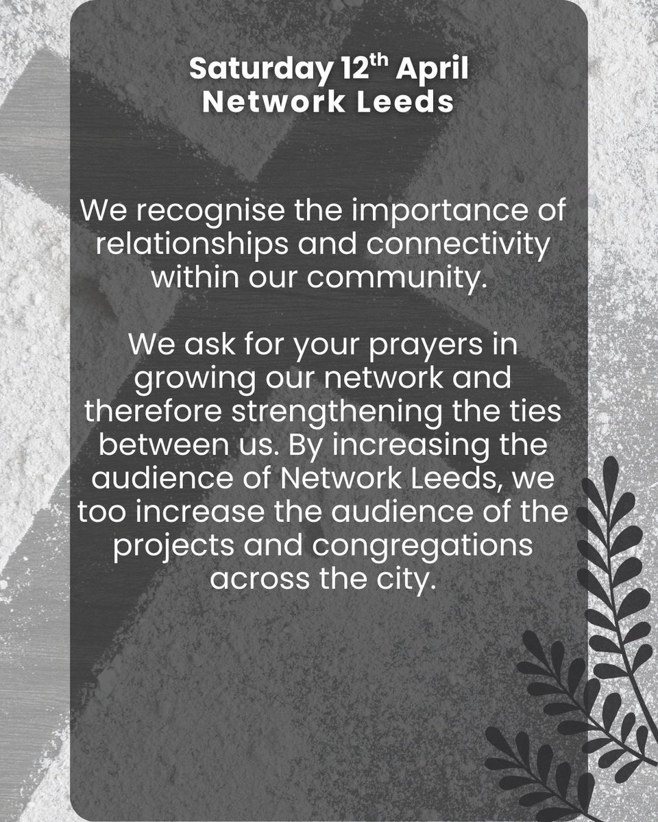 ✝️ Leeds Lent Prayer Diary Entry: Saturday 12th April: Network Leeds
<a href="/NetworkLeeds/">Network Leeds</a>