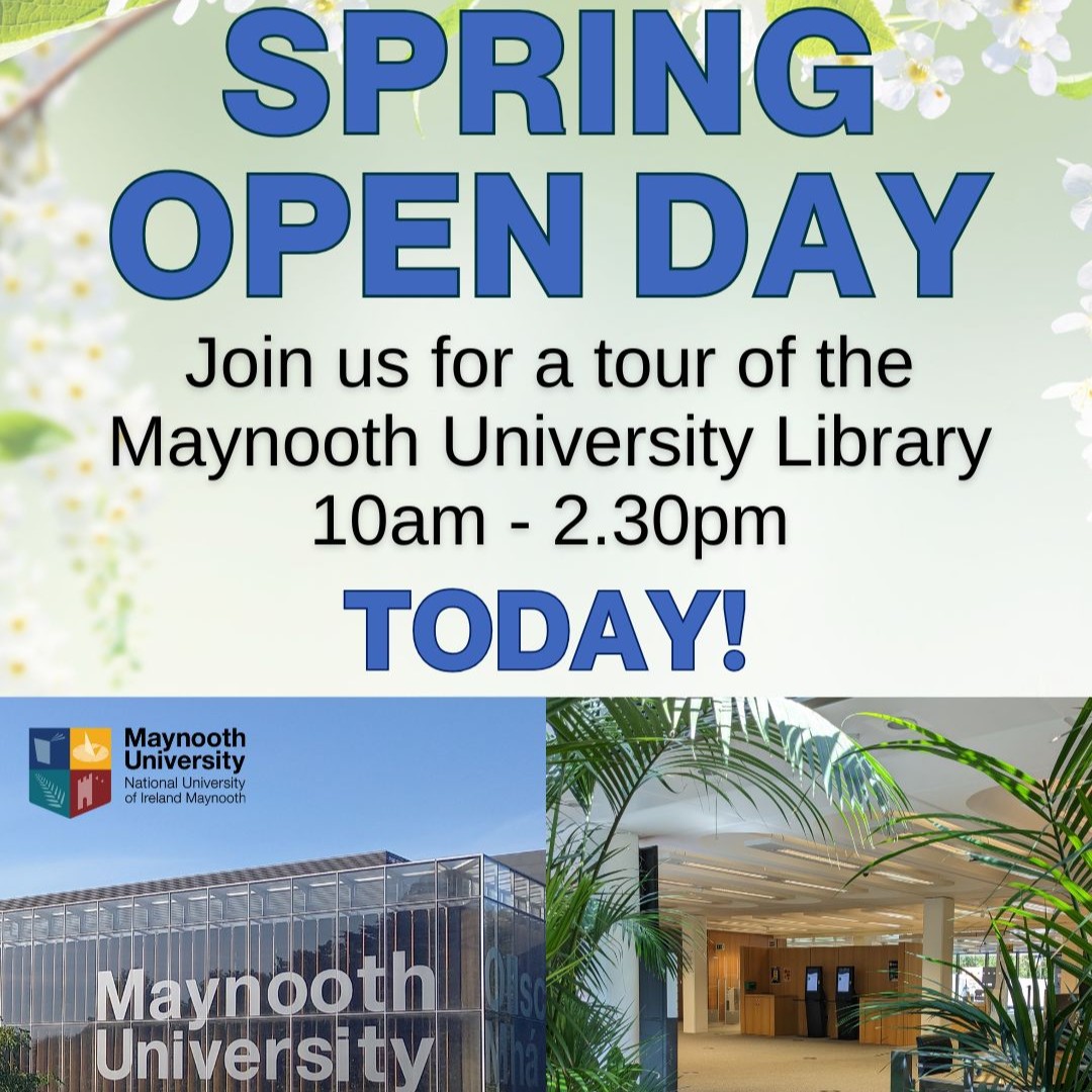 library_MU's tweet photo. Good morning! @MaynoothUni Spring Open Day is here๐ Come take a tour of @library_MU from 10am to 2:30pm today!
#SpringOpenDay #LibraryTour #MaynoothUniversity https://t.co/D5UxPjCmG5