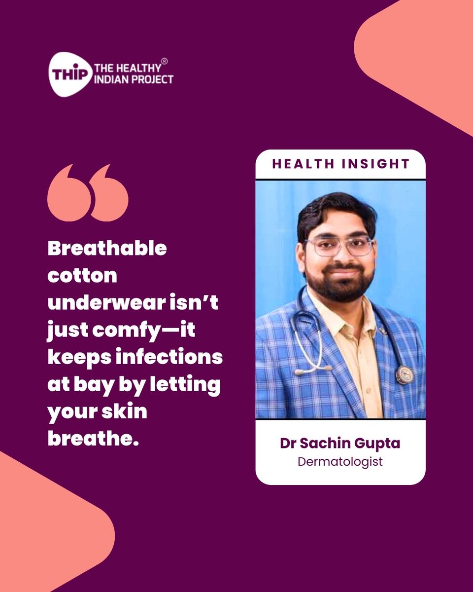 ThipMedia's tweet image. Breathable cotton isn’t just about comfort—it helps your skin breathe, keeps moisture in check, and lowers the risk of infections.

Read more- thip.media/news/dos-and-d…

#VaginalHealth #ThipMedia  #HarshProducts #WomensWellness