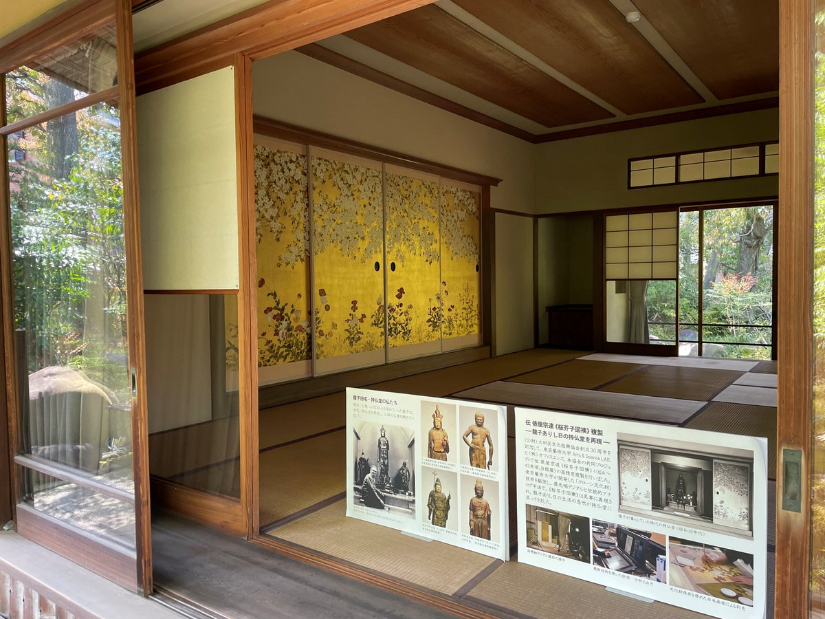 龍子記念館】伝俵屋宗達《桜芥子図襖》の特別展示は明日13日まで！本作