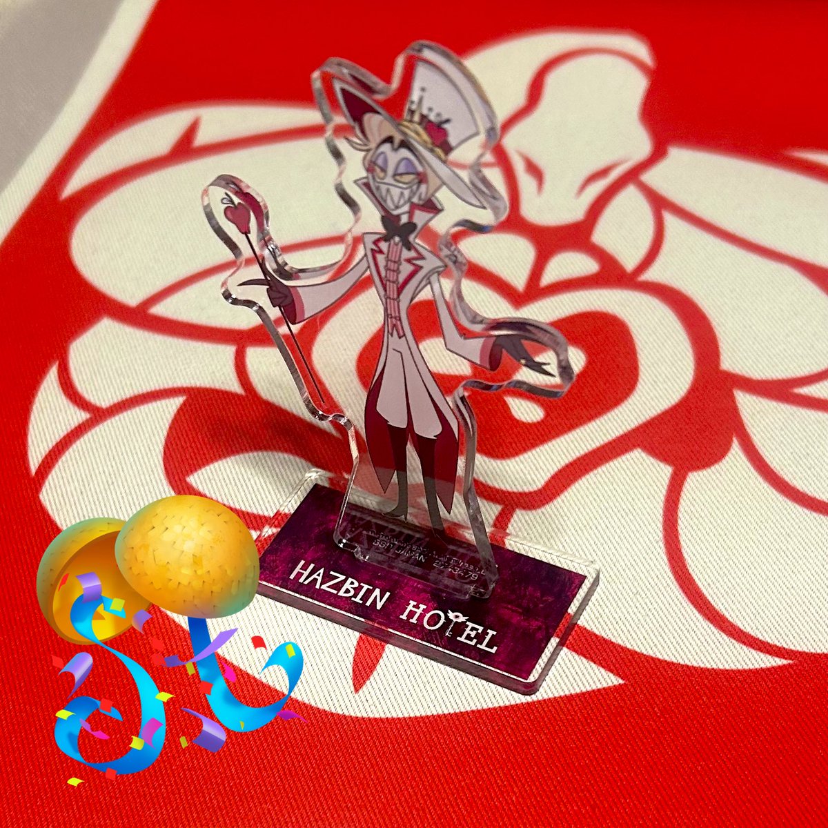 「うちにもルシパパアクスタきましたー!!やったあぁぁ〜!!!よりちっちゃい!!!手」|きん（kin）のイラスト