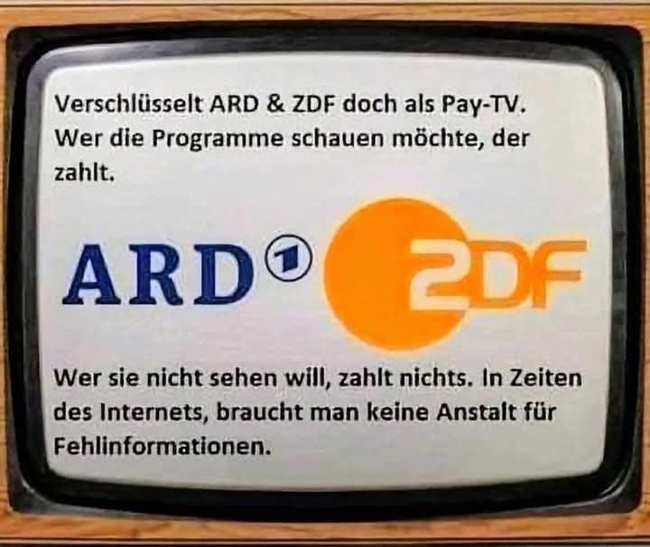 MichaelaM2023's tweet photo. @FreifrauvonF @rbb24 @DasErste „Wir könnten es mit dem #Rundfunk so machen wie mit der #Atomkraft: Einfach abschaffen und bei #Bedarf Sendungen im #Ausland kaufen."
#GEZabschaffen #ÖRRabschaffen #Propaganda #OerrBlog #Zwangsgebührenabschaffen https://t.co/sVC0ad6EjU