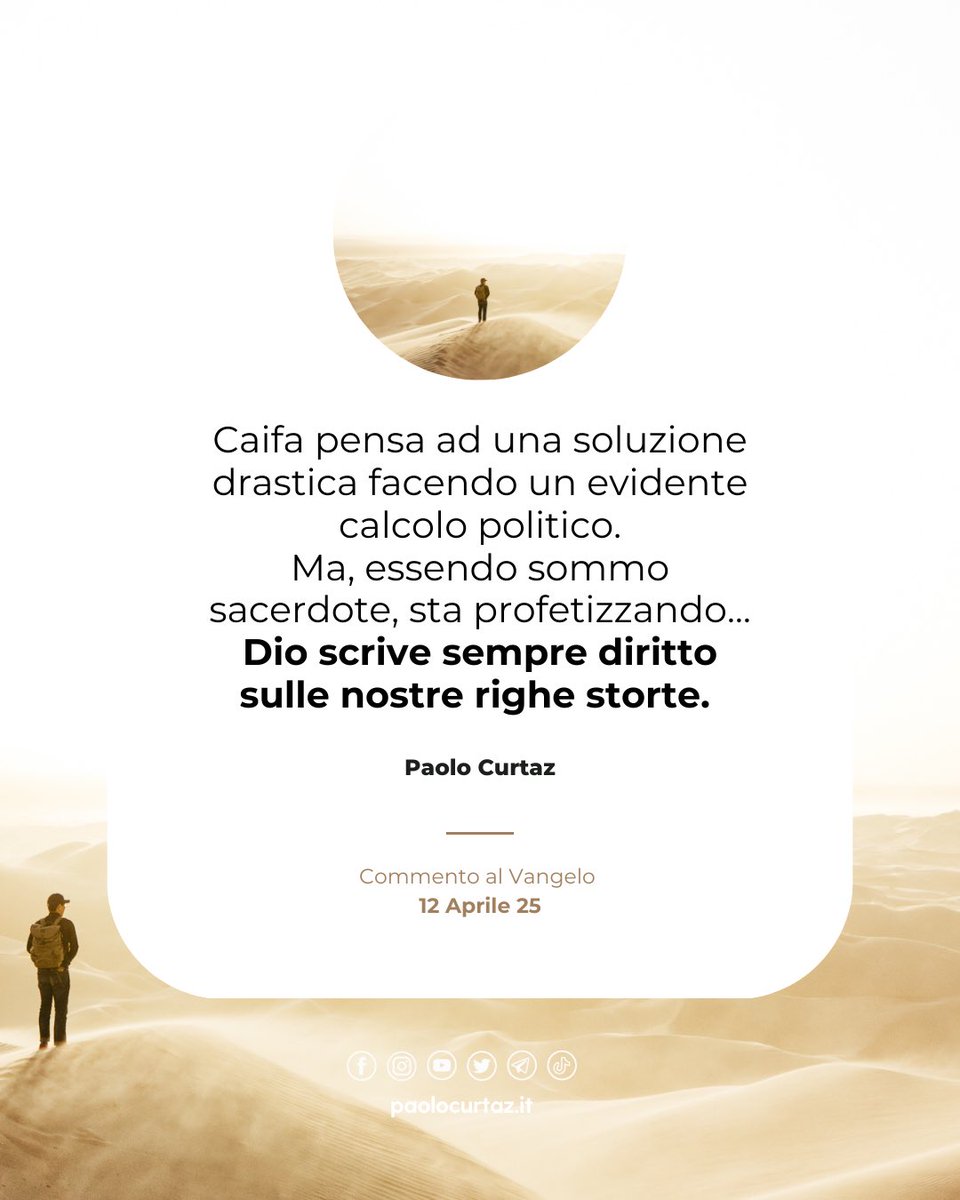 Dio scrive sempre diritto sulle nostre righe storte.
@paolocurtaz 

📝 #commentoalvangelo: paolocurtaz.it/2025/04/voi-no…

#vangelodelgiorno