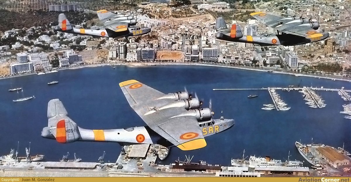 Spanish Do-24s over Palma de Mallorca,Spain. 1966