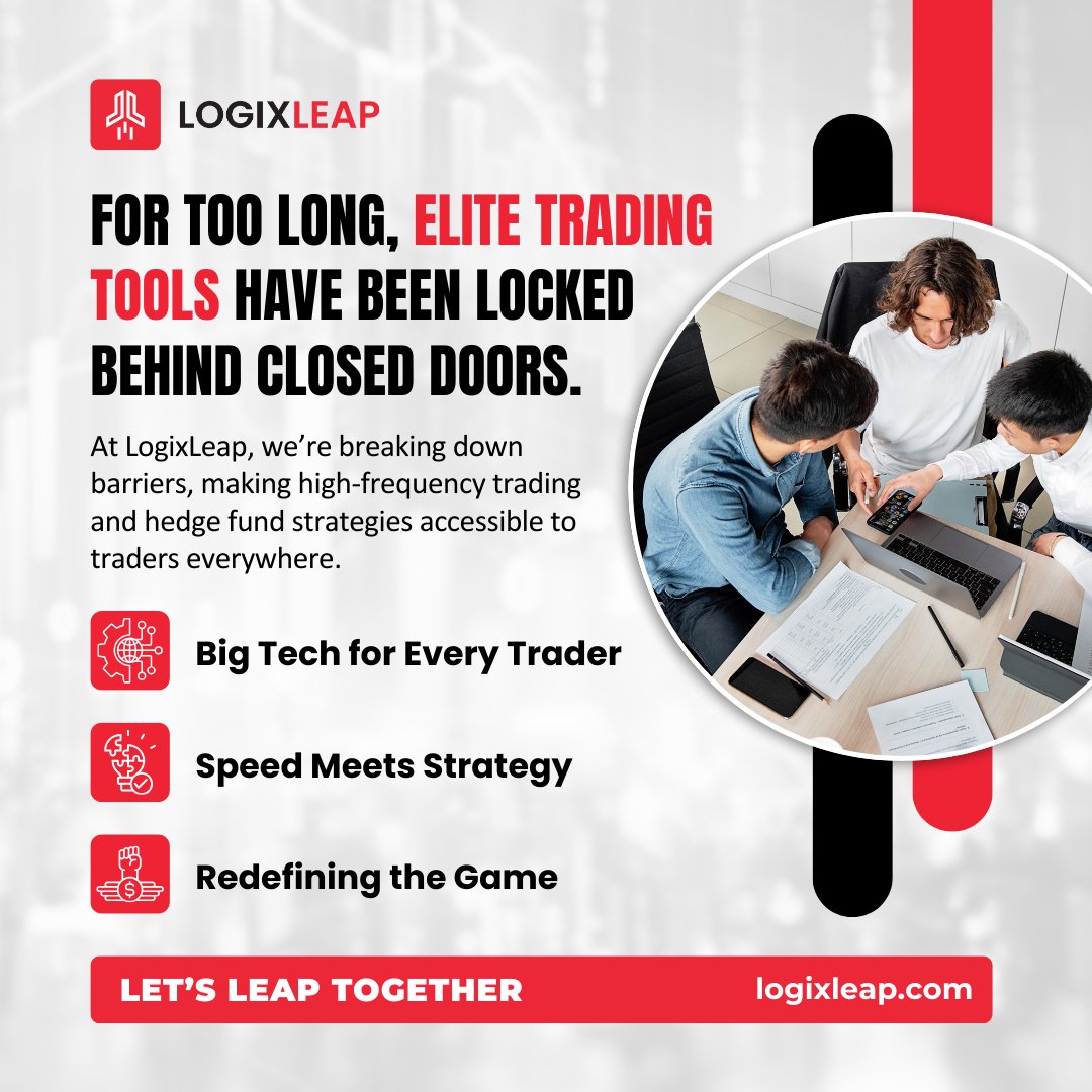 LogixLeap's tweet photo. At LogixLeap, we’re breaking barriers 🚀 to bring high-frequency trading ⚡️ and hedge fund strategies 💼 to traders everywhere.
#LogixLeap #HighFrequencyTrading #HedgeFundStrategies #TradingForAll #FinancialFreedom https://t.co/JjjdzsOV8a