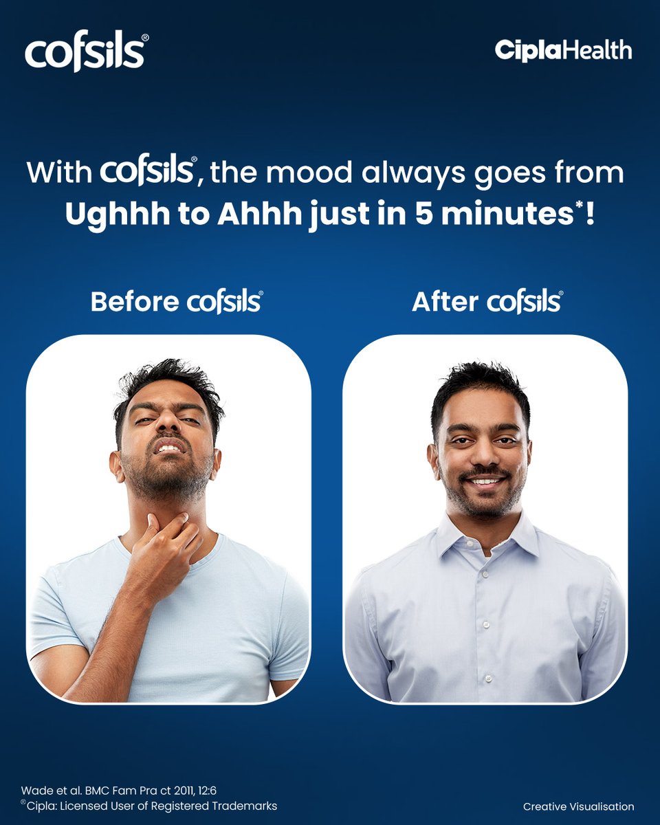 Goodbye irritation, hello instant relief with Cofsils!👋😌

#Cofsils #QuickRelief #SoreThroat #5MinuteWonder #Lozenges #Cipla #TrustedRelief #5MinuteRelief #FastActing