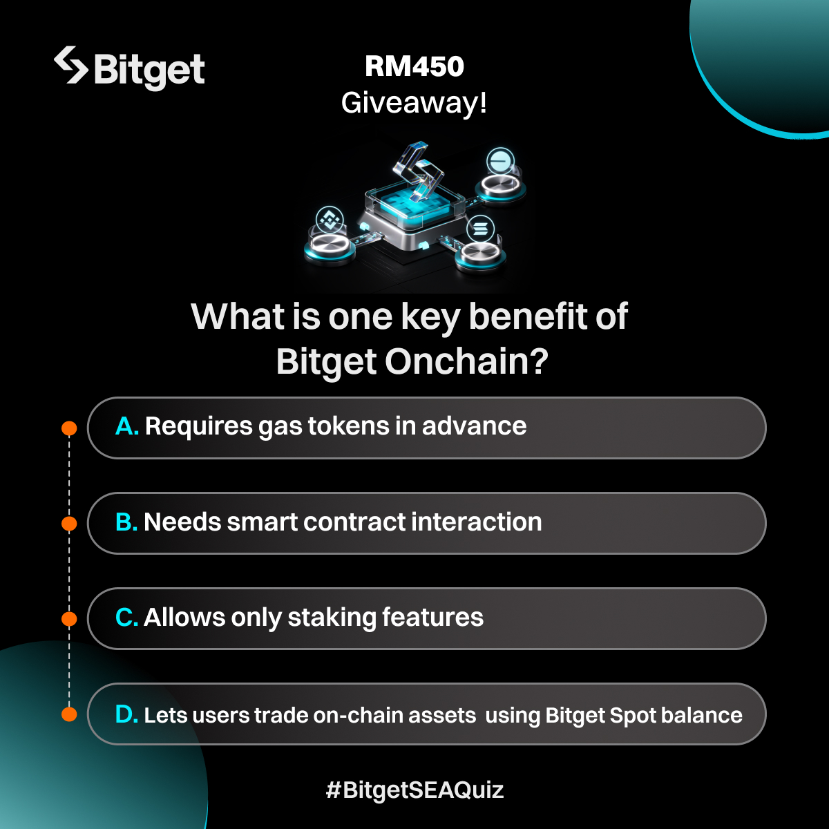 🤑 RM450 JUST FOR YOU! 🤑

Easy steps:
1⃣ Follow <a href="/BitgetMY/">Bitget Malaysia 🇲🇾</a> 
2⃣ Like &amp; repost, answer the question in the reply column with hashtag #BitgetSEAQUiz #BitgetOnchain
3⃣ Fill this form: forms.gle/ntEBajiSDJYtnq…

⏳ 12 - 13 April 2025, 23:59 (UTC+8)

#Giveaway