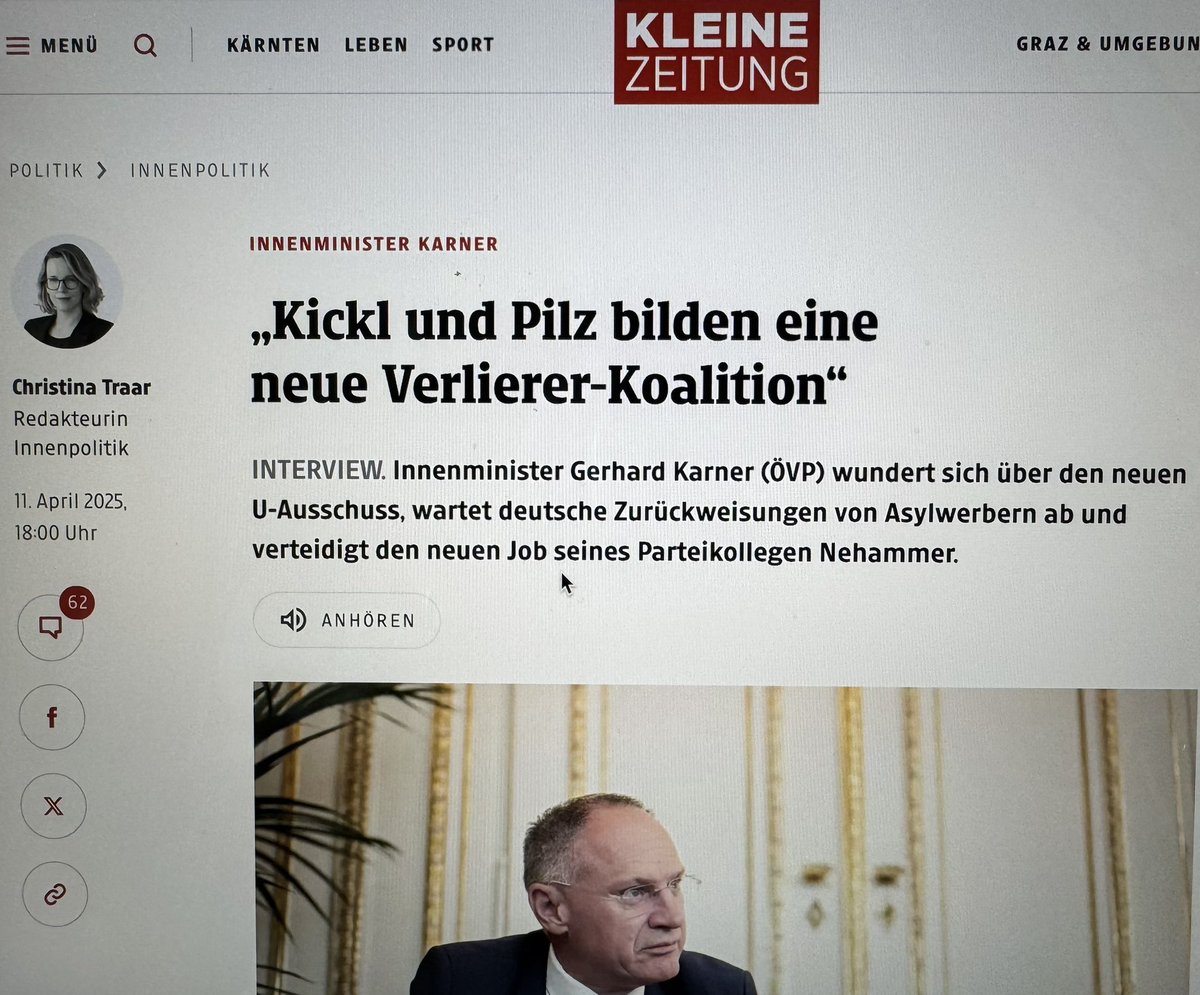 Peter_Pilz's tweet photo. Zwei unabhängige Zeitungen bringen unabhängig voneinander zwei fast wortgleiche Geschichten. Die #Pilnacek-Nervosität von #ÖVP und Innenminister #Karner treibt bemerkenswerte Blüten. https://t.co/9nEscfBrS3