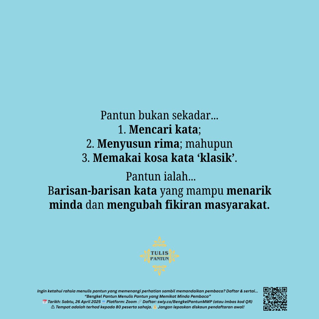TulisPantun's tweet photo. Pantun bukan sekadar... https://t.co/PEoKNFxmG7