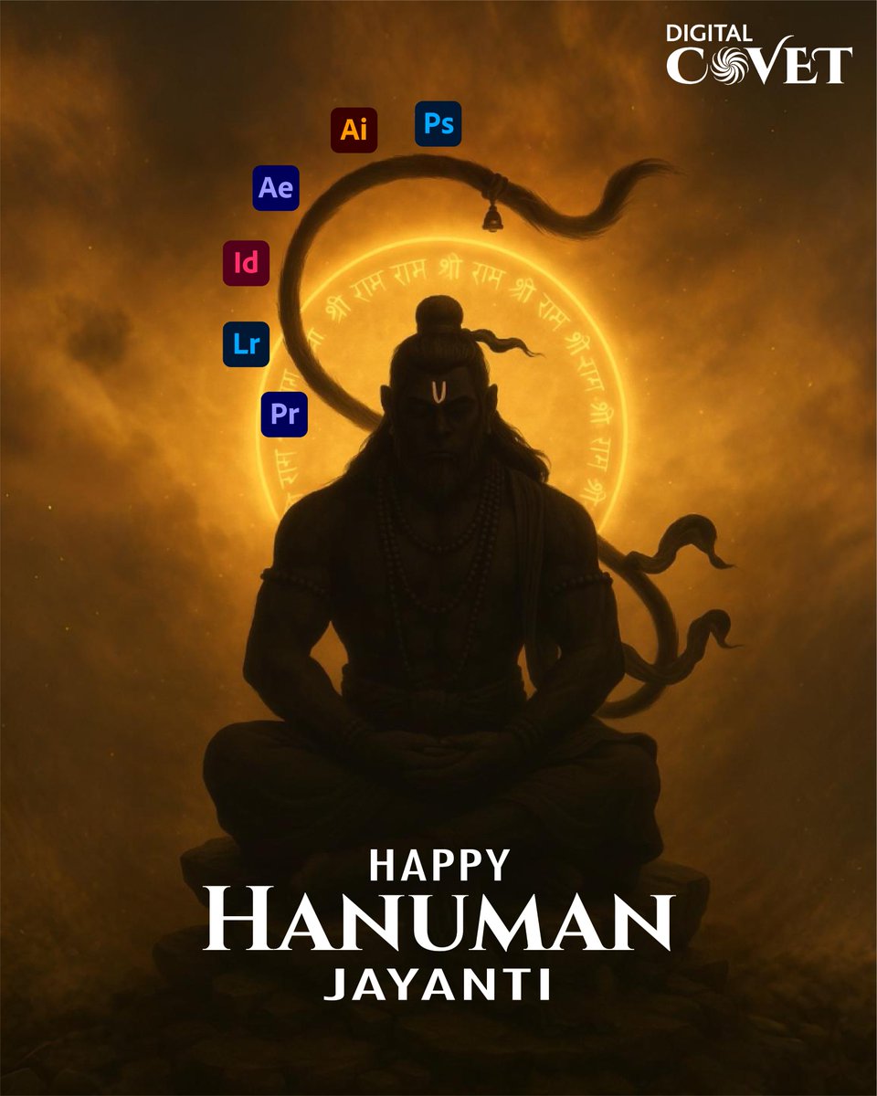 DigitalCovet's tweet image. Harnessing strength &amp;amp; creativity this #HanumanJayanti 💪🛠️
From devotion to design — Jai Bajrang Bali!
#DigitalCovet #DesignWithDevotion #AdobeTools