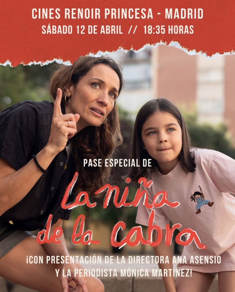 RCserviceSpain's tweet photo. 🎬 SE #ESTRENA : LA NIÑA DE LA CABRA de la directora Ana Asensio ‼️

👉🏽 En salas de España este 11 de abril con la presencia de la directora y su protagonista 👈🏽

Con la producción de @aquiyallifilms y @Avaloncine 

🎥 Película rodada con equipos @RCserviceSpain 

#estreno #cine https://t.co/GqaRQSCrpA