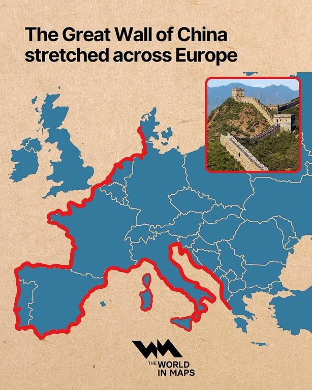 Rainmaker1973's tweet photo. The great wall of China vs Europe

[🗾 The World in Maps] https://t.co/tKqMXZ27bi