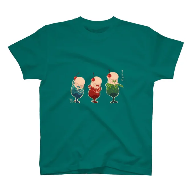 Tシャツ「うぇるかむ」クリームソーダの妖怪さん。 