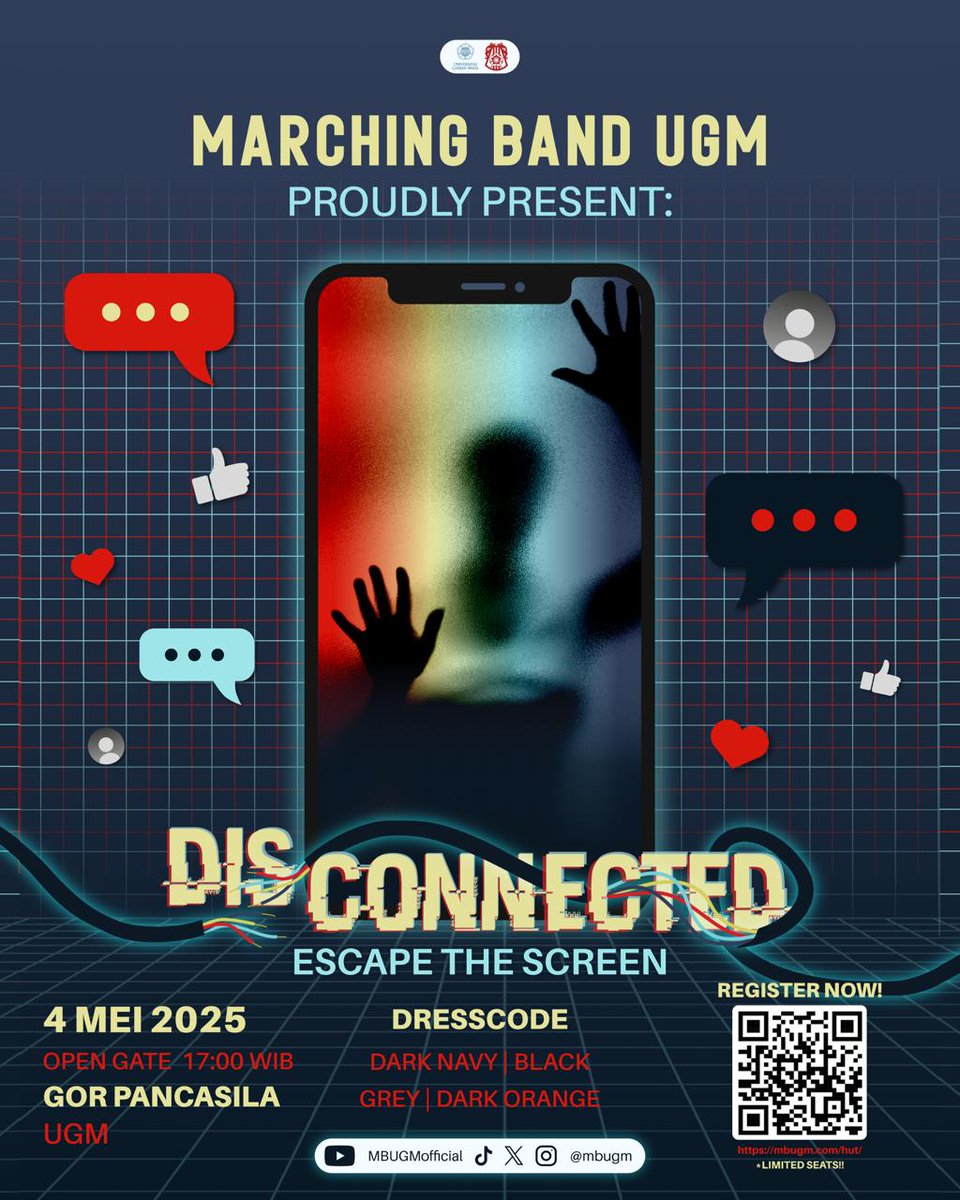 [KONSER HUT MBUGM KE-46]

Marching Band Universitas Gadjah Mada
Proudly present

D̶i̶s̶c̶o̶n̶n̶e̶c̶t̶e̶d̶

Halo teman-teman!
Dalam rangka memperingati Hari Ulang Tahun MBUGM ke-46, kami segenap Mengadakan Konser Hari Ulang Tahun MBUGM Ke-46
Jangan lupa datang dan ramaikan yaa!!