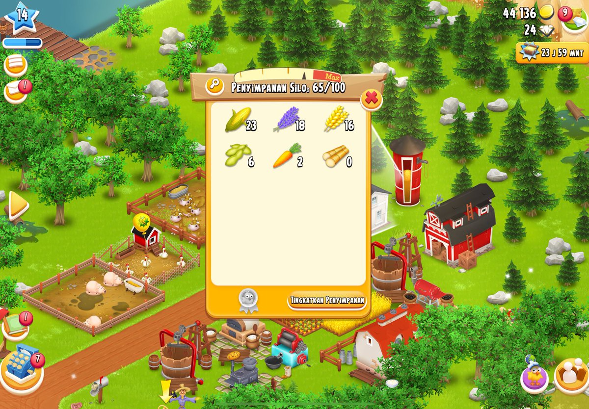 Spriengz's tweet photo. [ want to sell / wts akun (acc) hayday 🎀 ]

Detail: 
akun gudang barn / silo
level 14
barn: 3250
silo: 100

💰 45k (nego dm)

t. wts wtb jual akun/acc hayday
#zonauang #zonaba #wts https://t.co/R1gKzDrqnE