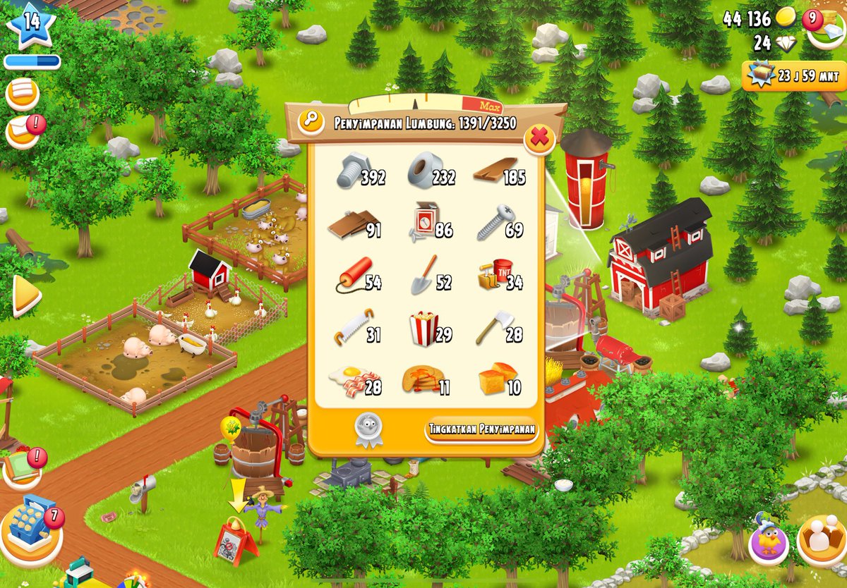 Spriengz's tweet photo. [ want to sell / wts akun (acc) hayday 🎀 ]

Detail: 
akun gudang barn / silo
level 14
barn: 3250
silo: 100

💰 45k (nego dm)

t. wts wtb jual akun/acc hayday
#zonauang #zonaba #wts https://t.co/R1gKzDrqnE