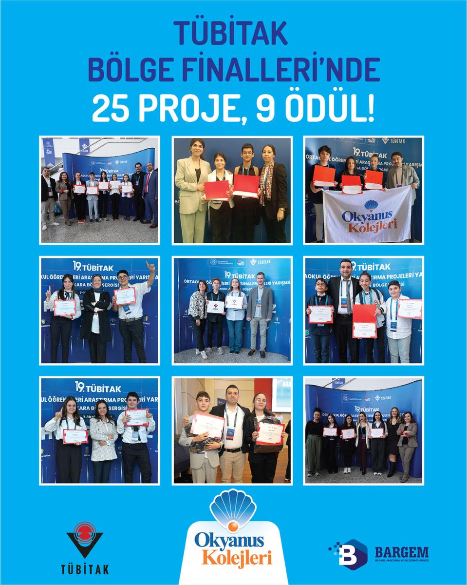 Okyanus Koleji, TÜBİTAK 19. Ortaokul Öğrencileri Araştırma Projeleri Yarışması'nda gurur tablosu çizdi!

25 proje ile bölge finallerinde yer aldık, 9 ödül kazandık. ++