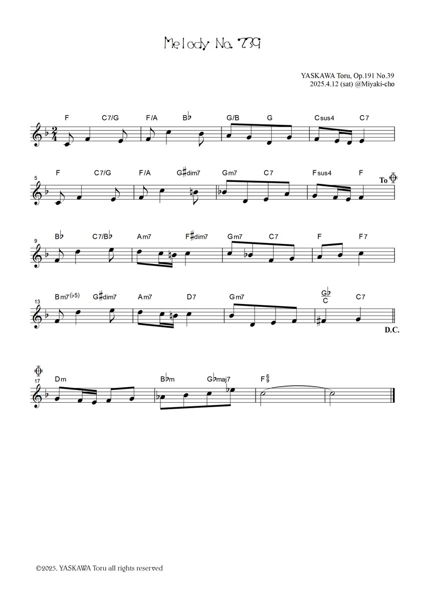moclinx's tweet photo. Original piano work: Melody No.239, F major, Op.191-39 by YASKAWA Toru.
Calm down!

👉https://t.co/sOn4upNWH6

#Moclin #YaskawaToru #PianoSolo #OriginalComposition #Melodies https://t.co/iNVgXlnXNf