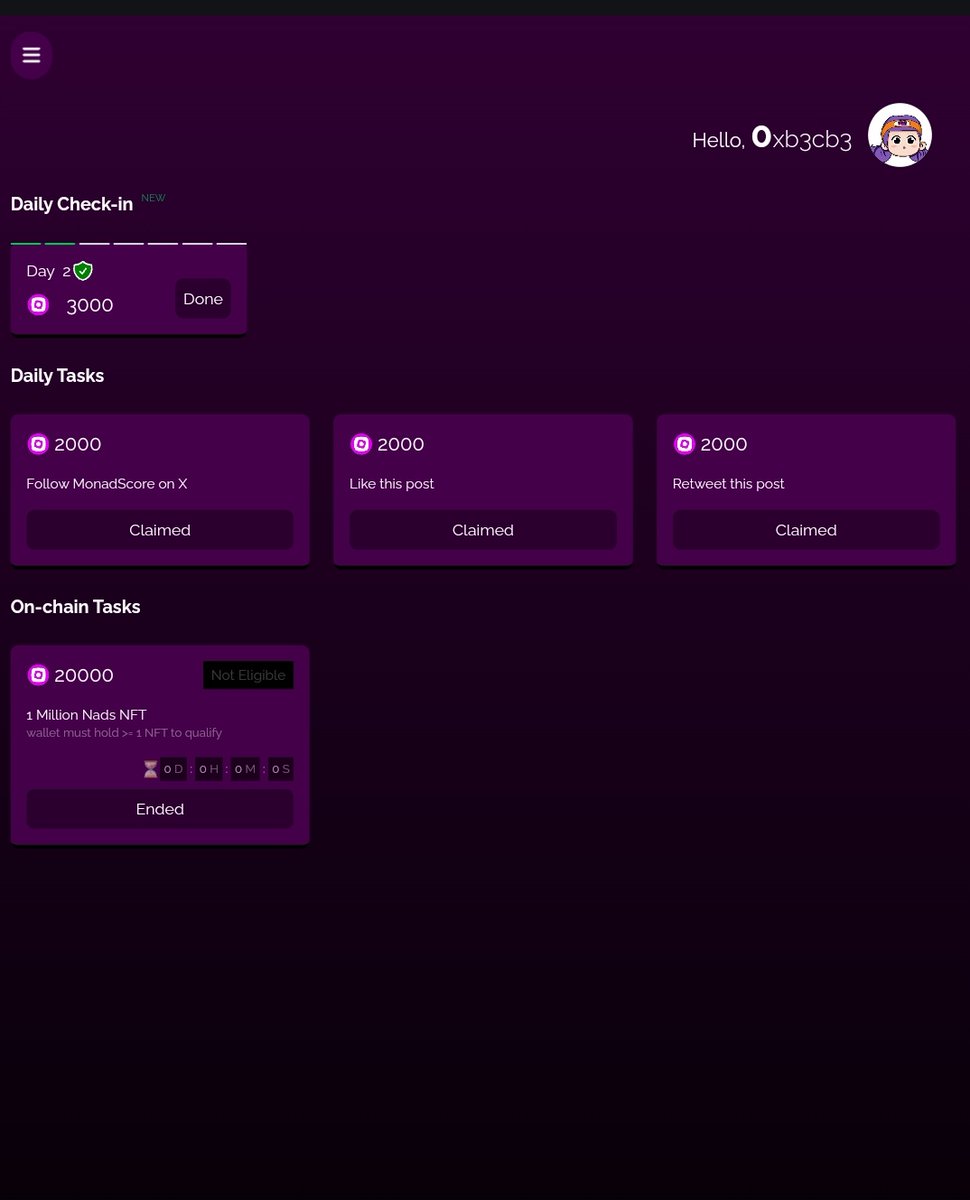 everyotherusern's tweet photo. Gm Web3 
A good day to run nodes on @monadscores_xyz 

Sign up if you haven't 
https://t.co/I9pCkubpEZ https://t.co/zetN661aVH