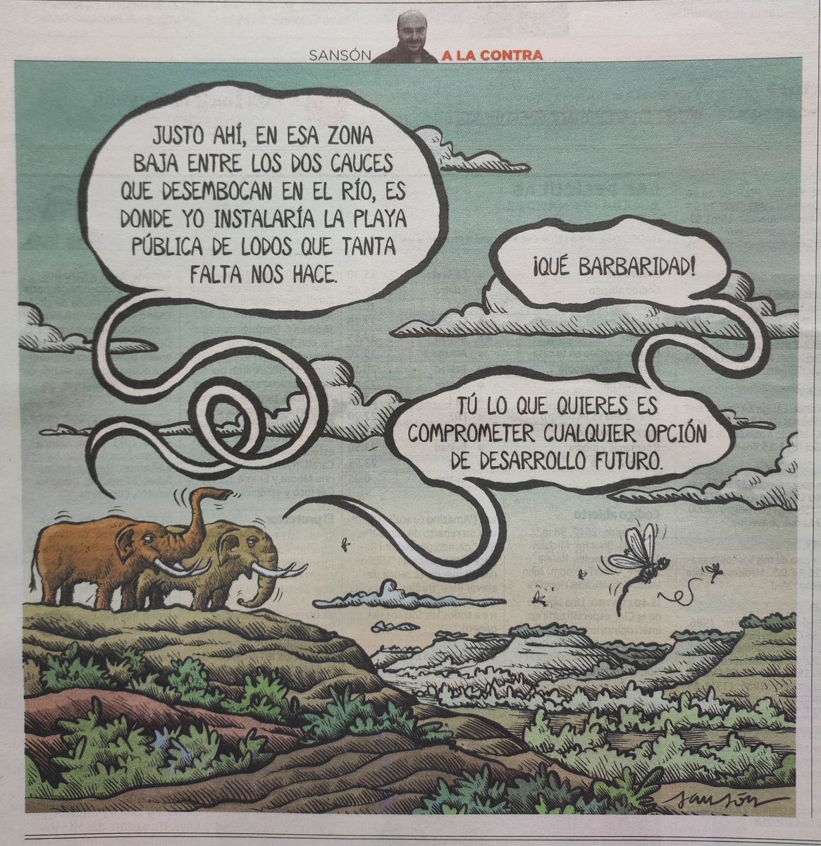 BurriezaMateos's tweet image. Dos mastodontes inician las &quot;Contiendas&quot; sobre los planes de desarrollo del por entonces infesto &quot;Val de Olid&quot;. Lección de #Prehistoria  viva del #Valladolid de hoy en «A la Contra» del @nortecastilla, por @SansonHumor. Quiero pensar que el debate no llegó a los &quot;colmillos&quot;.