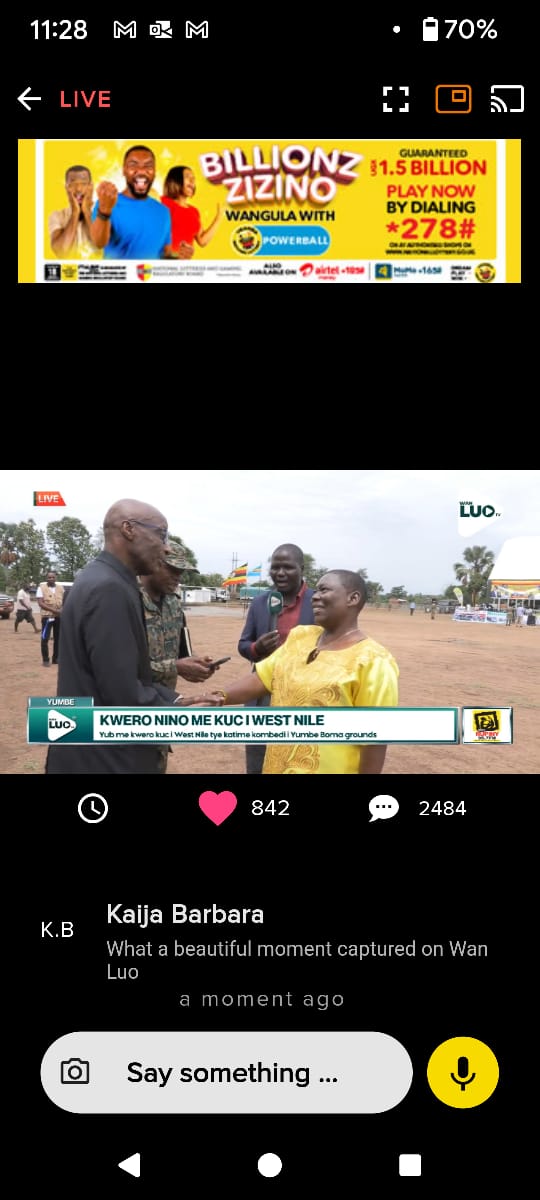 WAN LUO live in Yumbe. Great moments captured at the Peace day celebrations in West Nile. Tune in on VIDE, the Vision Group App or tune in to WAN LUO on Startimes.