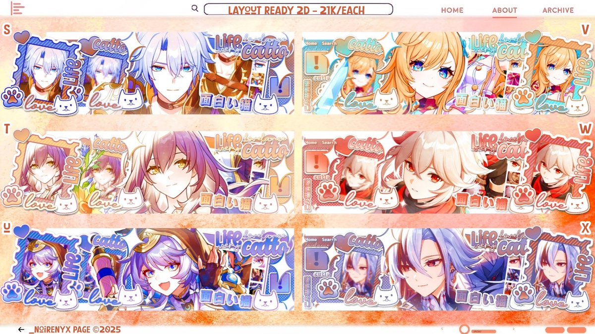 A retweet or like, anyone?

Hai saya bawa 24 layout ready bright warna warni 2D ( hi3 zzz wuwa hsr genshin )

💰 21K/EACH
🧭 17.00 WIB TODAY (NO BOOKING)!

Yuk yang mau jajan boleh banget dm di jam yg tertera ya. Bagi yg mau test dm dulu juga boleh 🙌

💵 all e-wallet
#zonauang