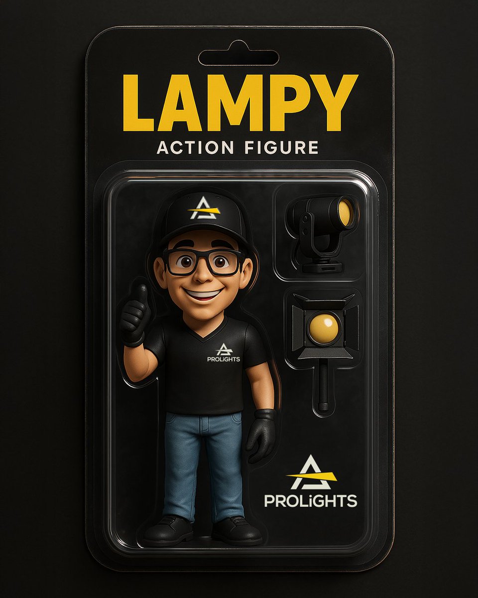 Meet Lampy: your favorite lighting tech hero, now in collectible form! Complete with stage-ready accessories and that unmistakable Prolights style. Ready to illuminate your desk, one thumbs-up at a time. 👍

Just don’t look for it online… it’s not for sale (yet!) 😎