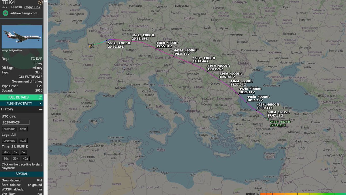 BabakTaghvaee1's tweet photo. To my Cypriot, Greek, and Israeli friends: please be cautious about French President #Macron. He is playing a double game and may end up betraying you. Over the past few weeks, he has taken steps toward normalizing #France-#Turkey relations. #Turkish military officials have secretly traveled to #Paris and met with their French counterparts. Macron himself also spoke directly with #Erdogan just a few days ago.

I have personally worked closely with the French Foreign Ministry in the past—primarily to counter the threats posed by Turkey, radical Islamism, and the terrorist groups it supports. I remain committed to my ethical and professional principles. I have not changed—what has changed are the actions of French statesmen. No one should expect me to sacrifice my honor just to accommodate the shifting behavior of French politicians.

- On March 26, 2025, TC-DAP (hex coode 4B9030), a Gulfstream G550 of the Turkish Air Force flew from Ankara to Paris-Le Bourget:
https://t.co/gQ65qjJ7Vt

- On April 2, 2025, TC-ATA (hex code 4B9030), a Gulfstream IV of the Turkish Air Force flew from Ankara to Paris-Le Bourget:
https://t.co/RokWBxGH3w

#Macron #France #Turkey #Paris #FrenchPolitics