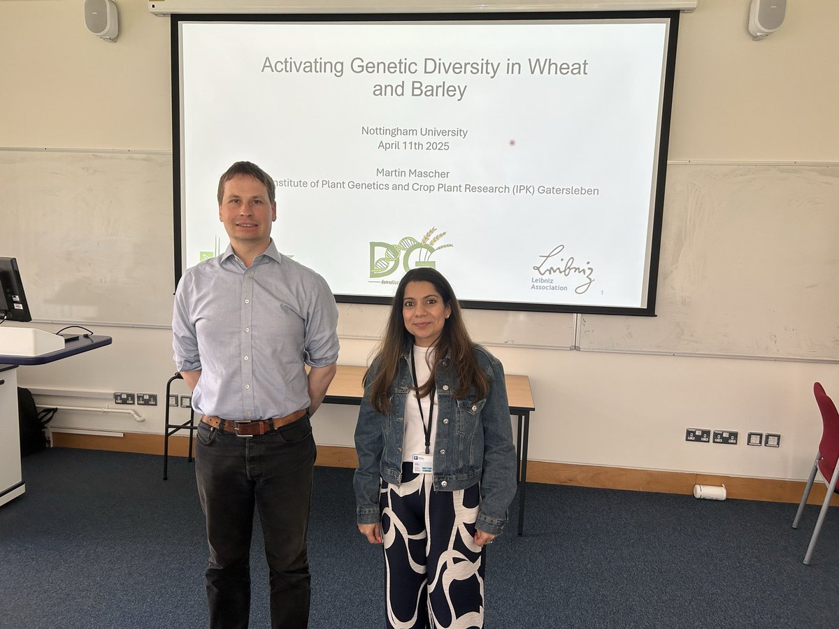 SurbhiG6's tweet image. It was my great pleasure to host @UoNBiosciences @Notts_WRC Dr Martin Mascher, Head of the Domestication Genomics group, @LeibnizIPK. Insightful and fruitful discussions and I think @UoNHounsfield really impressed him! Thanks @BritishAcademy_ for funding this collaborative visit.