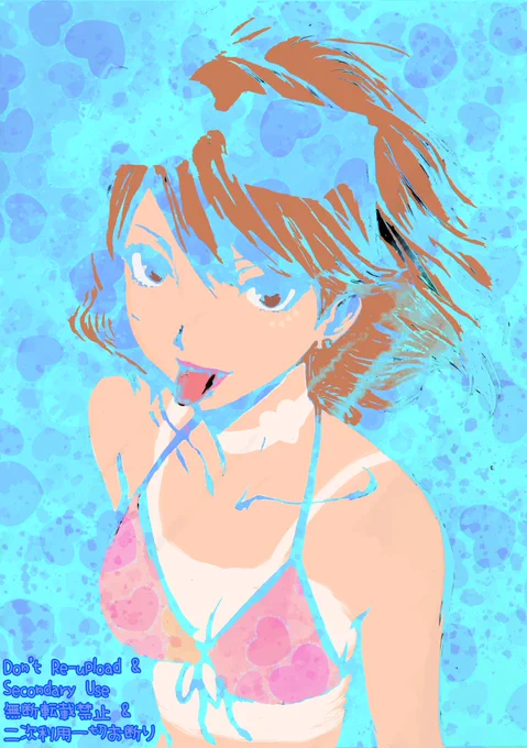 なるほど…思いついて完成状態からスキャンの筆ペン画レイヤーだけ抜いてみた状態が貴殿のラフみたいで この状態をラフで色を置いて作れるようになり線画を少なくすれば指ibisで描けるかも? でもスキャンの線画抽出の濃淡をバケツ塗りの縁に利用するレベルなのでまだまだ修行あるのみですが
