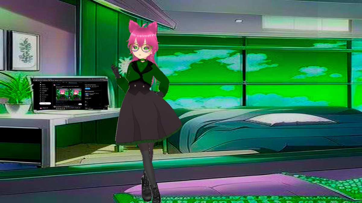 Yilza_Ch's tweet photo. Nye nya~ 

#Yilznya #Vtuber #YilzaCh #Yandere #Hacker #Scufflord #Smol #Green #Pink #Yiffering #ENVtuber #Neko #Cat #Glasses #Cute https://t.co/uy9C3S9P3b