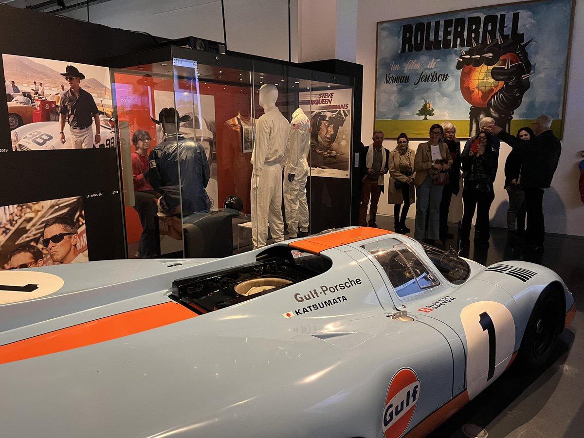 jercrunchant's tweet photo. De la Porsche de Steve McQueen dans le film "Le Mans" au steadycam utilisé pour filmer « Rocky » en passant par la tenue de « Brice de Nice », l’expo « Action, le sport au cinéma » des amis @gercamy et @JulCamy est à voir au Musée National du Sport à Nice jusqu’au 16 novembre. https://t.co/Uw2d9EX8q1