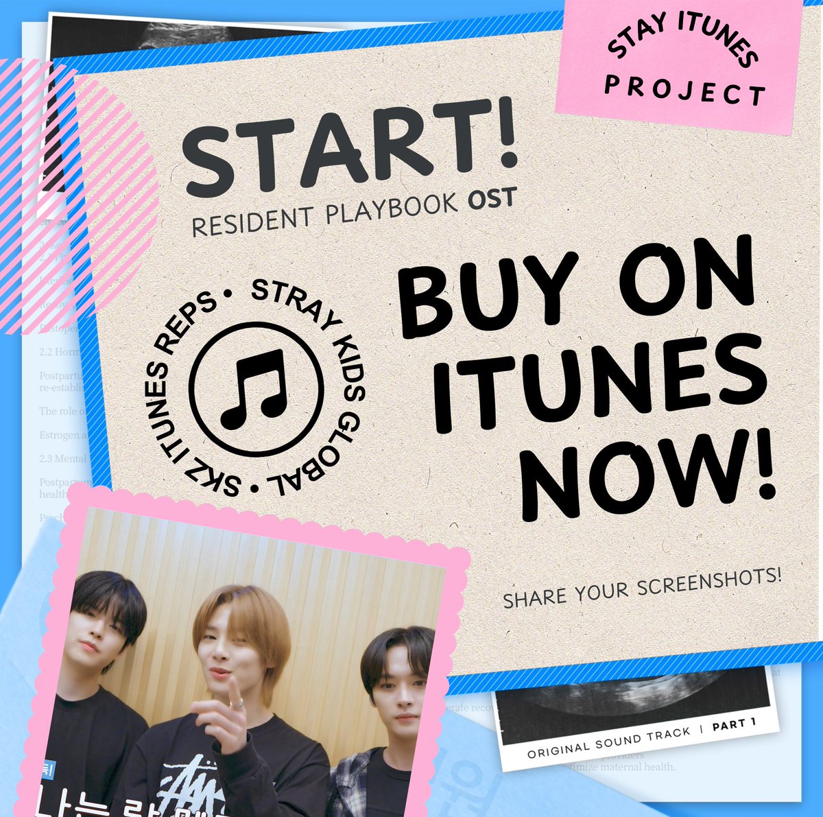 📣 BUY ON ITUNES NOW!

✅ Buy #START many times
🇺🇸 US/PR STAYs, buy Instrumental too

🏥 Goal: Top 10 in 10 regions
📱 Quote/reply screenshot with #Buy_START_OniTunes

START OST OUT NOW
#ResidentPlaybook
#LeeKnow #Seungmin #I_N
<a href="/Stray_Kids/">Stray Kids</a> <a href="/StoneMusicEnt/">Stone Music Entertainment 스톤뮤직엔터테인먼트</a>