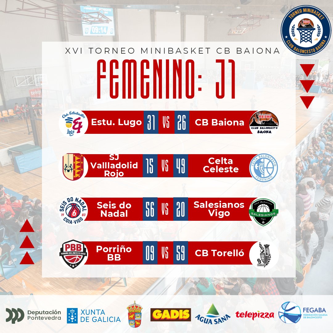 CBBaiona's tweet photo. 🏀 Jornada 1 Femenina:
#SomosCBBaiona #FamiliaCBBaiona #BaloncestoGalego💙🏀 #OBaloncestoEduca #Baloncesto #Basket #MiniBasket #BabyBasket #SeGritasNonEncestas #Temporada2425 #Season2425 https://t.co/m9jWGqgnv8