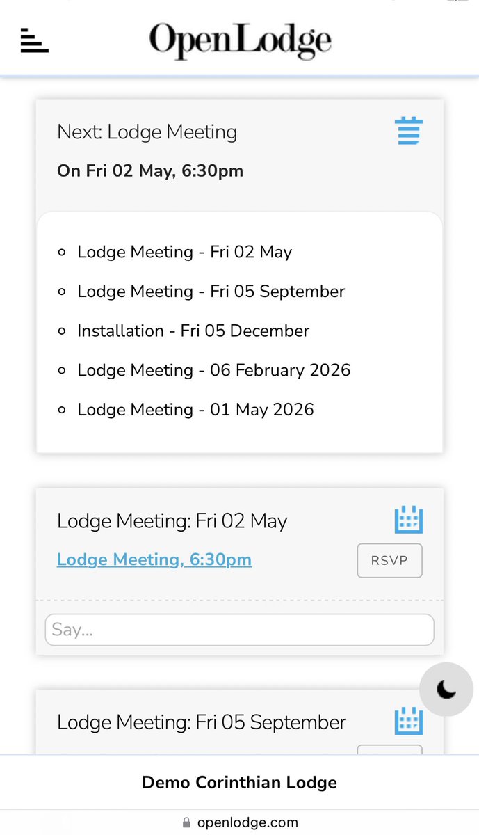 MasonicCloud's tweet photo. Our latest major version, rolled out early last year, revamped OpenLodge for mobiles and brought all relevant Lodge information onto a re-engineered home dash, including a new Regional Portal.📱

It’s also easy on the eye with a beautiful dark mode.👁‍🗨

#Freemasonry #Freemasons https://t.co/l1zLA4a5zw