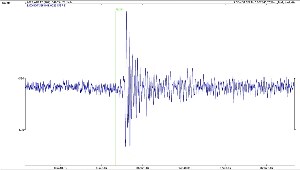 M6.1 earthquake, Papua New Guinea, at 03.47 UTC on 12 April 2025. Recorded in Nottingham using 'slinky' school seismometer
#earthquake ⚒️ #geology 🦕
earthquake.usgs.gov/earthquakes/ev…