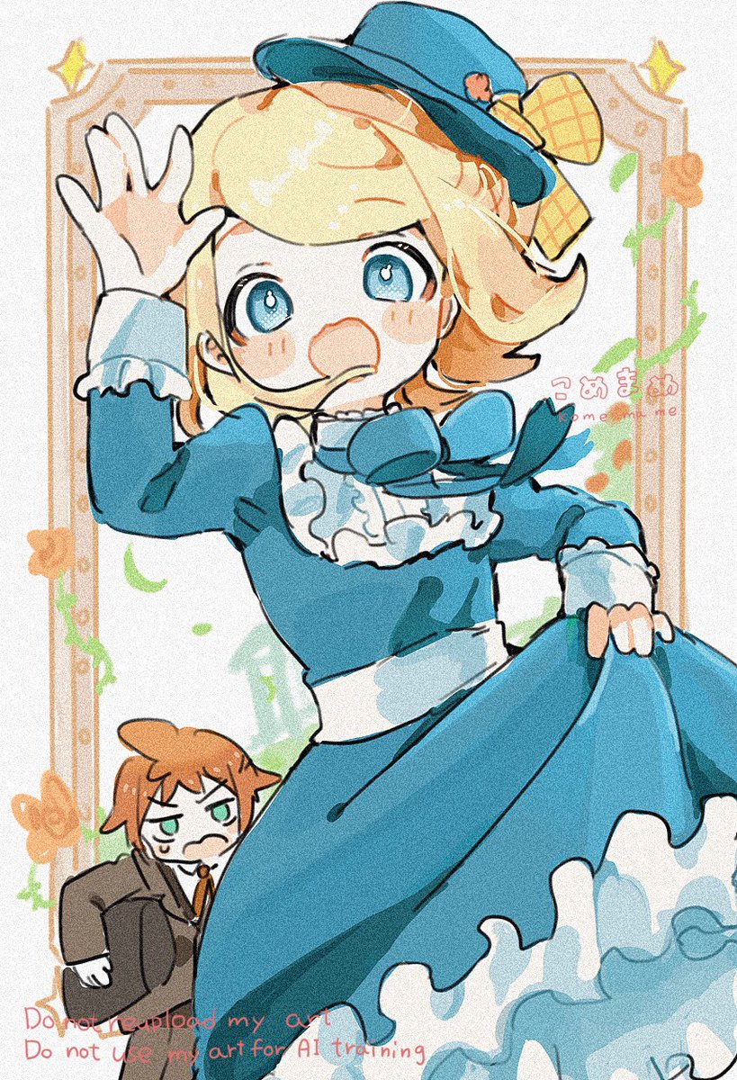 「リンちゃんお嬢様とレンくん 」|こめまめ🍙のイラスト