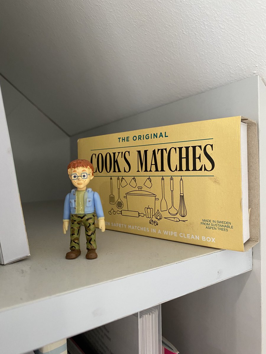 Although our kids are beyond toy age we keep this figure next to the matches as a reminder not to be a dickhead with fire