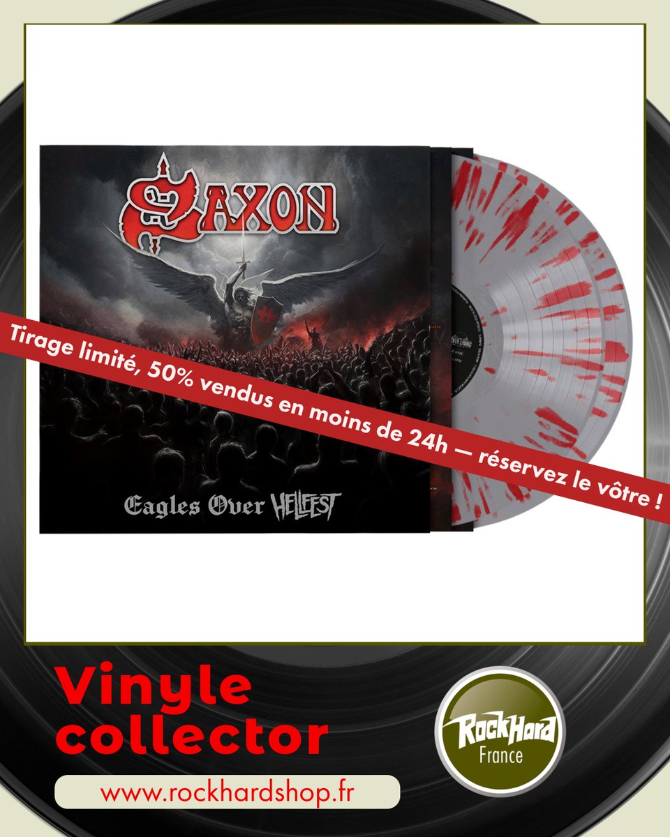 🔥 50% VENDUS EN MOINS DE 24H — RÉSERVEZ LE VÔTRE !!! 

Le 13/06, <a href="/SaxonOfficial/">Saxon</a> sort EAGLES OVER HELLFEST chez Silver Lining Music !

🤩 <a href="/RockHardFR/">Rock Hard France</a> propose une ÉDITION COLLECTOR 2xLP SPLATTER rouge &amp; gris, LIMITÉE À 200 ex. monde ➡️ shorturl.at/0kHEv
