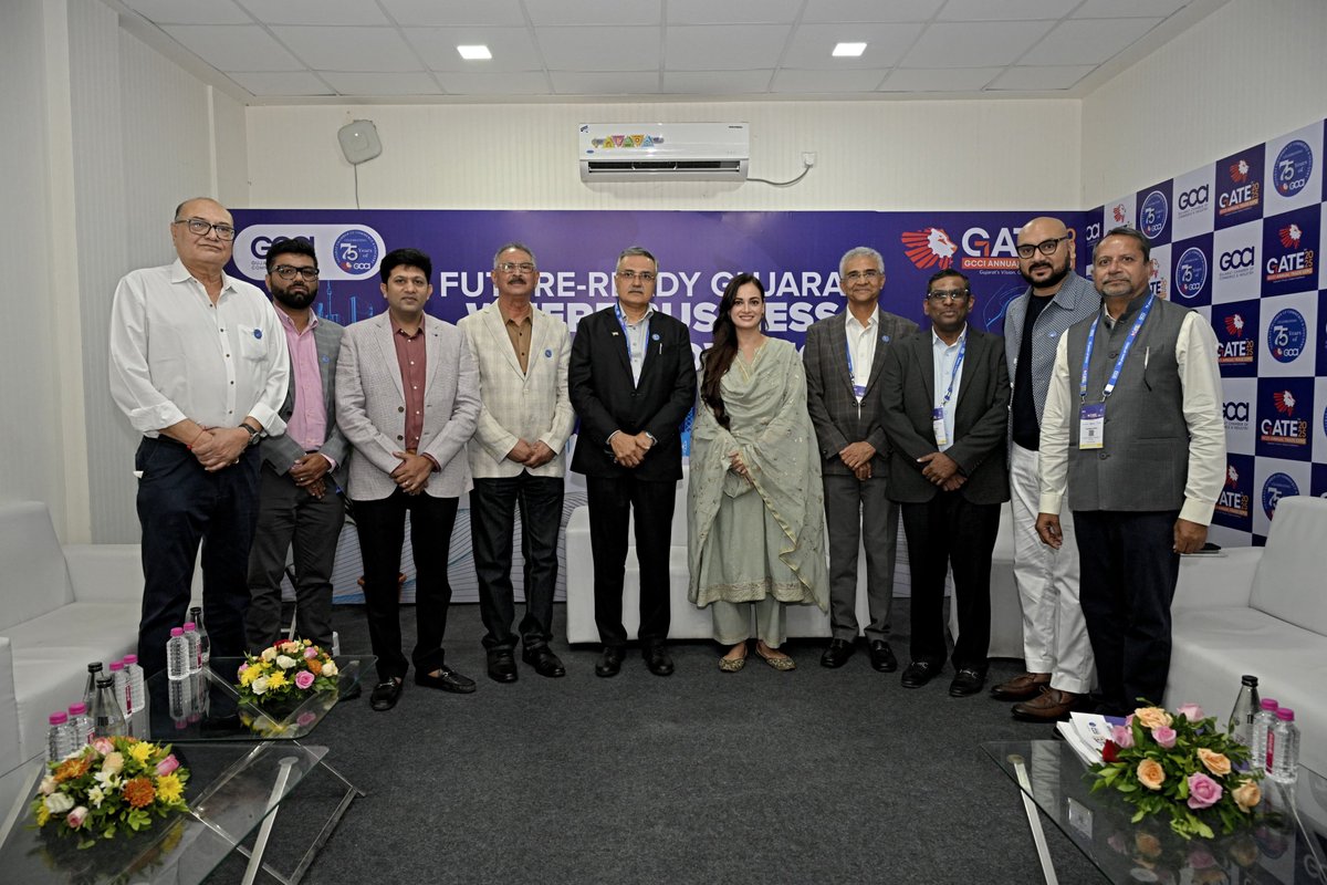 gccigate's tweet image. At GATE 2025, Dia Mirza (Actor, Producer, Eco Investor, UN SDG Advocate & UNEP Goodwill Ambassador) joined Vinod Malaviya (Chairman, GUJC Taskforce, GCCI) for a compelling talk on why climate leadership must begin in the boardroom.
#Sustainability #PlanetOverProfit @deespeak