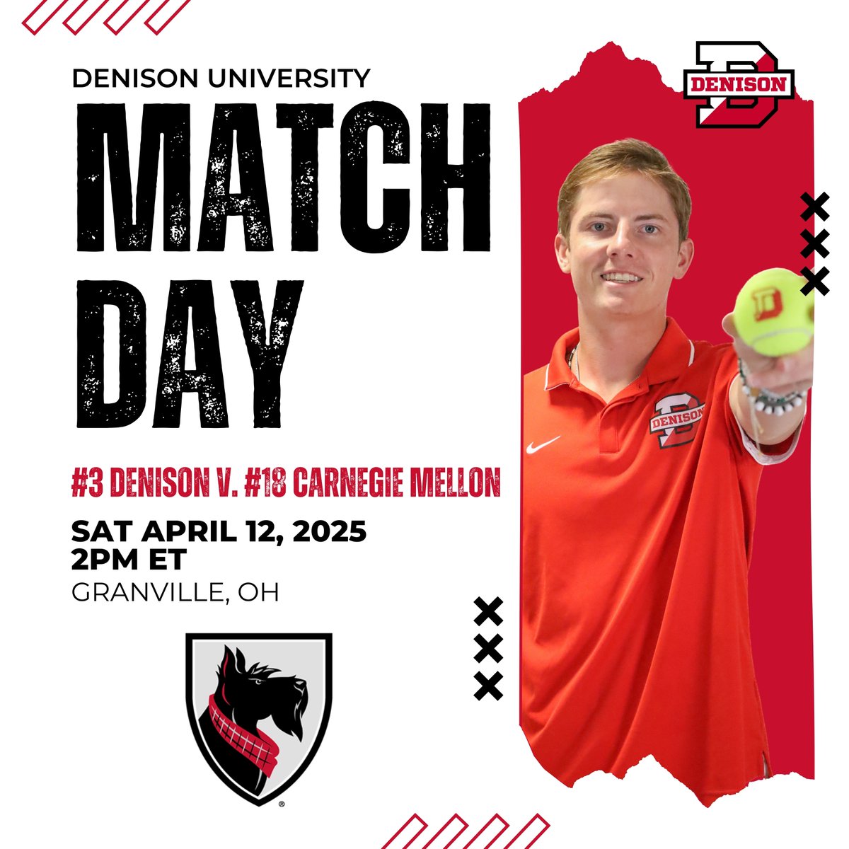 Gameday! Back-to-Back Doubleheaders for the  Big Red as they play OWU at 9am this morning, followed by a big matchup with #18 Carnegie Mellon Univesity.

🆚 #18 Carnegie Mellon
⏱ 2pm ET
📍Granville, OH
📊tinyurl.com/2cj4zwrf