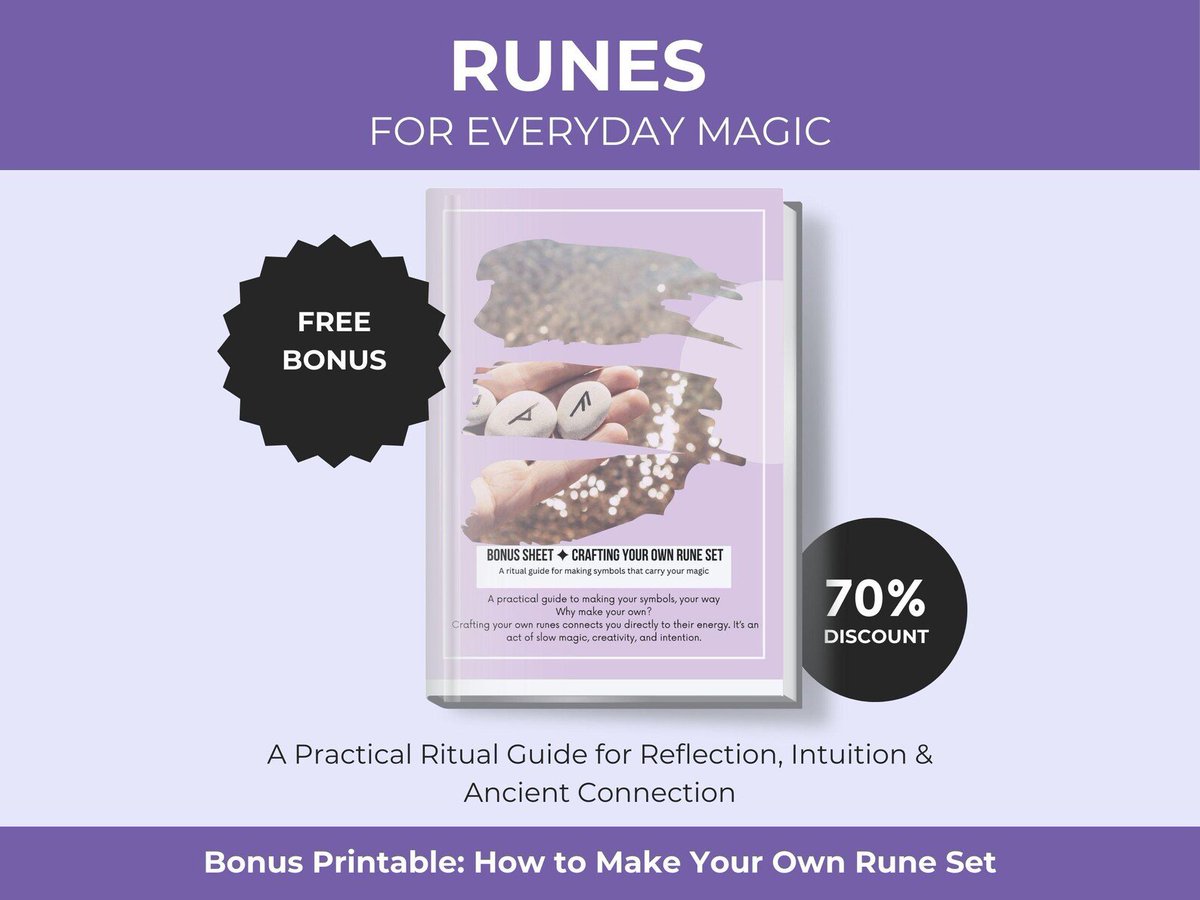 LwPlanners's tweet image. Free Bonus Included:
“Crafting Your Own Runes” Cheat Sheet
A printable, step-by-step guide to creating your own rune set—filled with ritual steps, material ideas, and a blessing to infuse your symbols with energy and meaning lushwellnessplanners.etsy.com/listing/190107… #runemagic #runes #cheatsheet