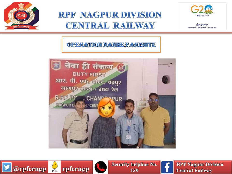 rpfcrngp's tweet photo. #Operation Nanhe Farishte # के तहत RPF Post CD द्वारा दिनांक 11/04/2025 को ट्रेन न 12824 तेलंगाना एक्सप्रेस मे छूटी एक नाबालिक लड़की (उम्र 17 वर्ष ) को चाईल्ड लाइन नागपुर को सुरक्षित सुपुर्द किया गया । https://t.co/oqswbdk9oV